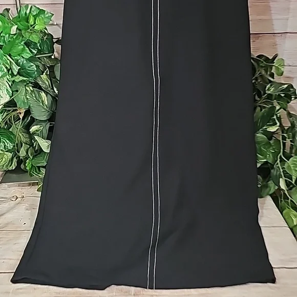 Zara Black Contrast MIDI Pencil dress Large